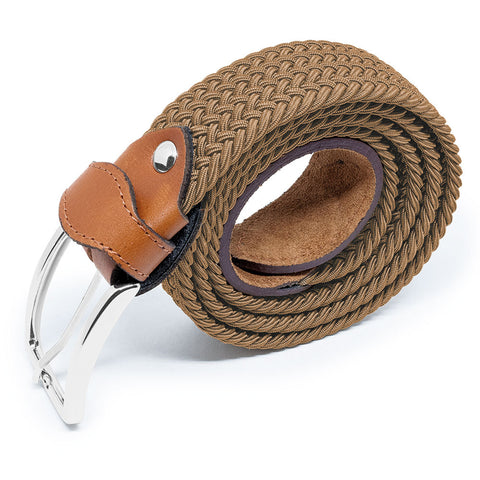 Italian Black Leather Braided Belt