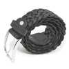 Italian Black Leather Braided Belt - Micla
