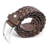 Italian Brown Leather Braided Belt - Micla