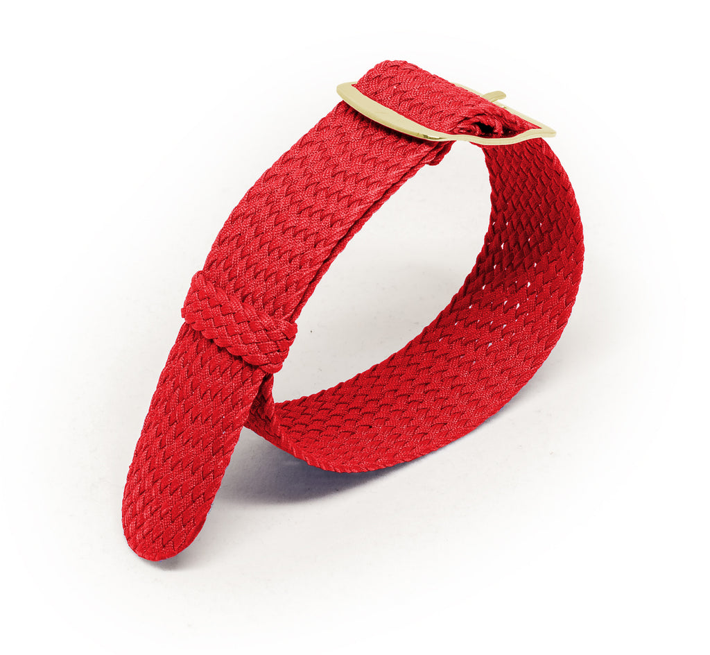Carmin Red Braided Perlon STRAP - Micla